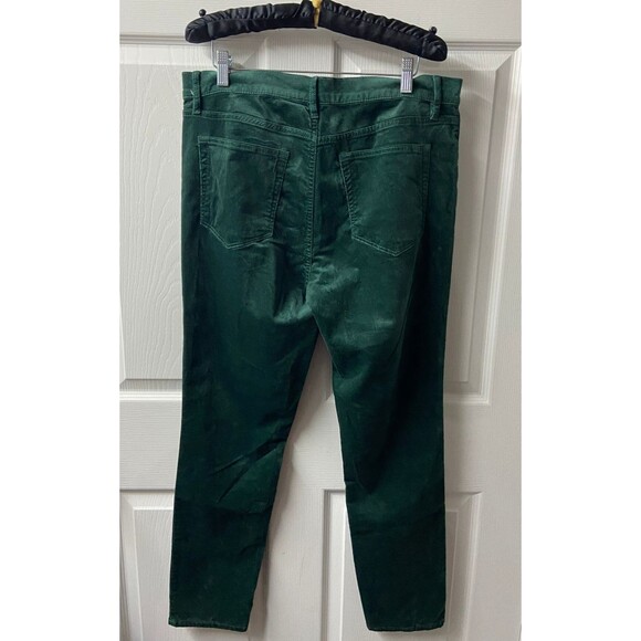 NWT Loft Corduroy Pants Womens 31/12 Straight Leg Velour Christmas Green - Picture 2 of 8